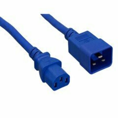 SWE-TECH 3C Server Power Extension Cord, Blue, C20 to C13, 14AWG/3C, 15 Amp, 6 foot FWT10W2-04206BL